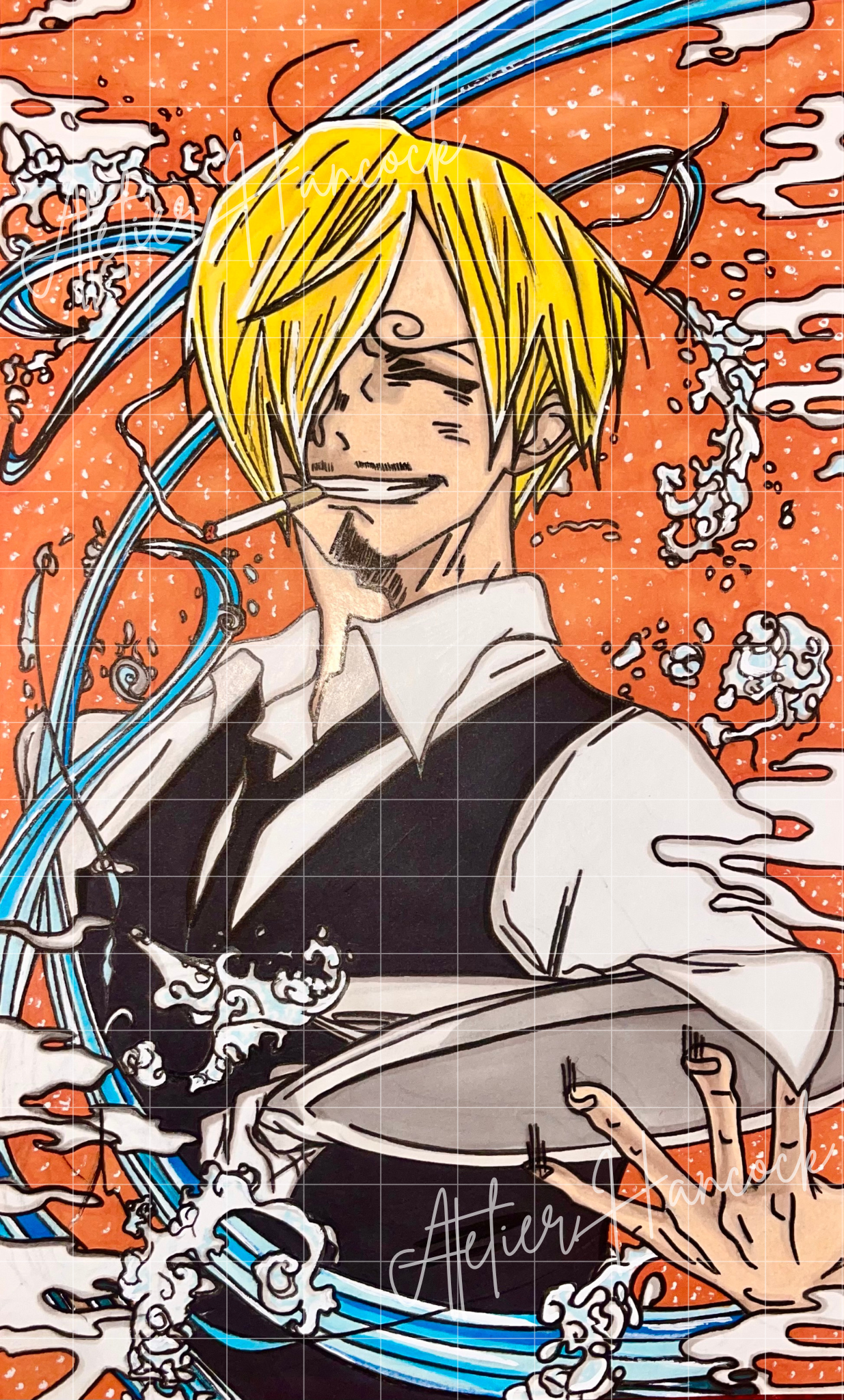 Poster artisanal de Vinsmoke Sanji – Création 100% Made in France