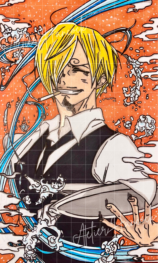 Poster artisanal de Vinsmoke Sanji – Création 100% Made in France
