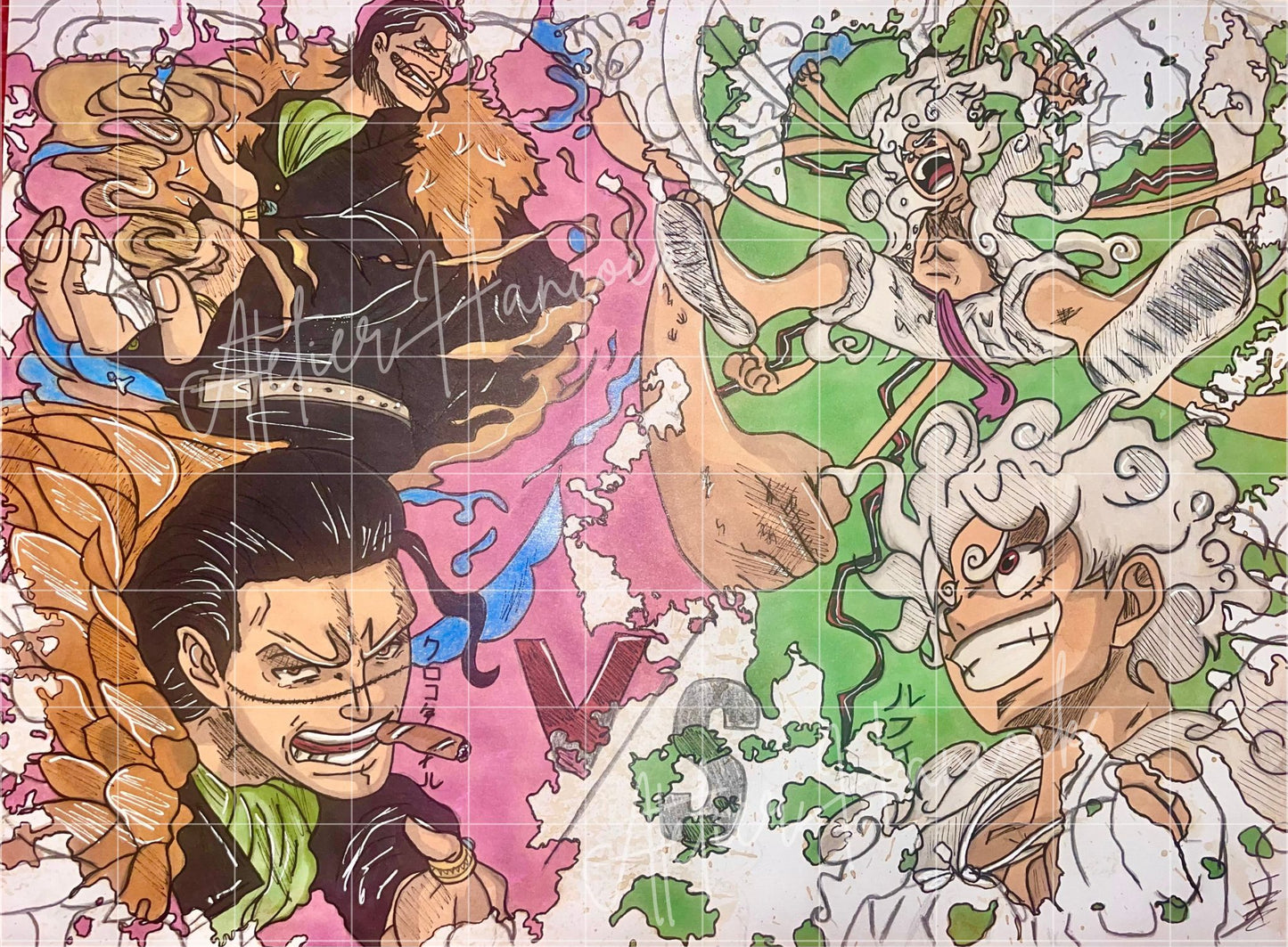 Poster Luffy VS Crocrodile 100% Made-In-France