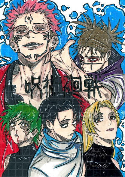 Poster Jujutsu Kaisen - 100%- Made-In-France