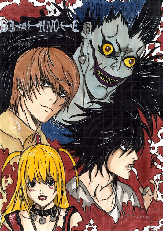 Poster artisanal de Death Note - Création 100% Made In France