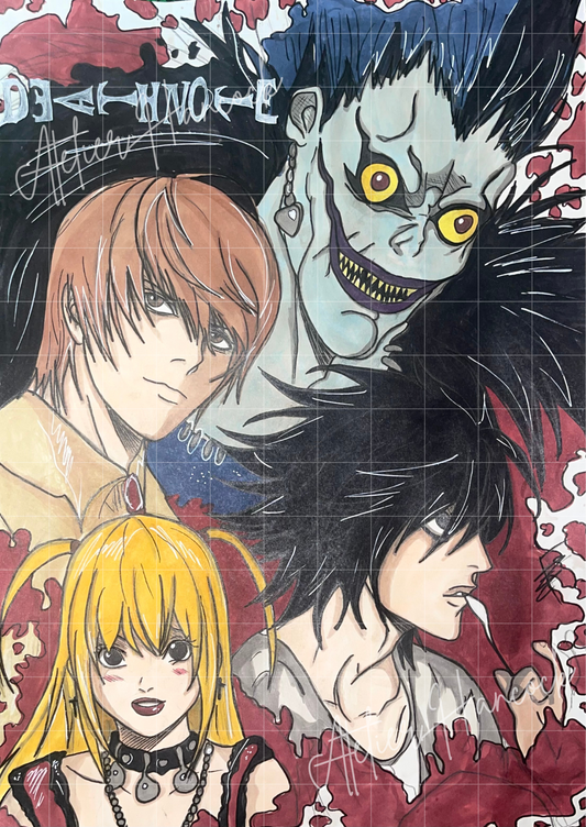 Poster artisanal de Death Note - Création 100% Made In France