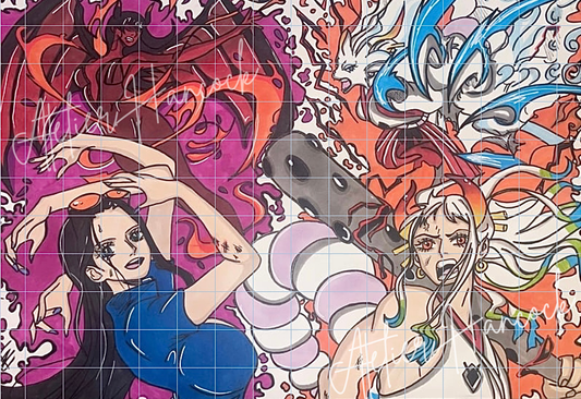 Poster Yamato VS Robine dans le manga One Pièce-Made-In France